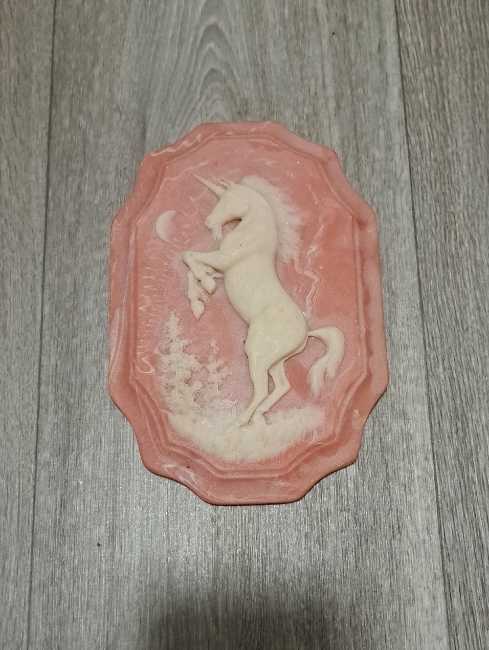 Vintage Pink and Cream Unicorn Wall Plaque
